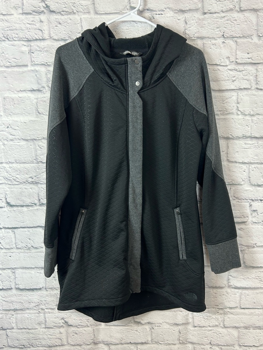 The North Face ReCover Up Fleece Hooded Jacket Black Gray Women’s XL